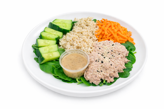 Tuna and Brown Rice with Roasted Sesame Dressing