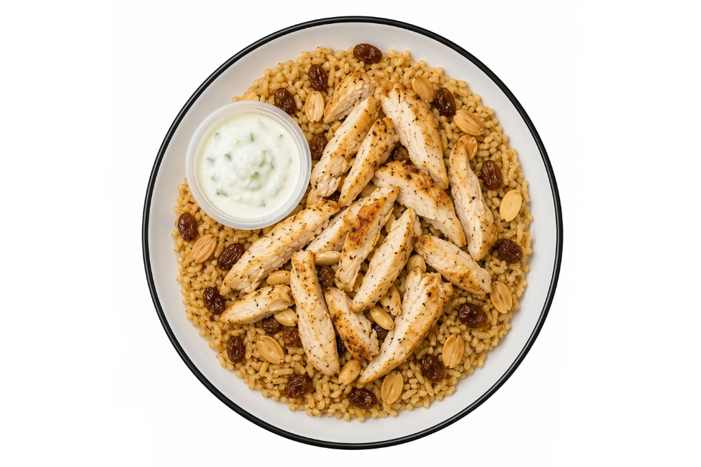 clean chicken mansaf & dip