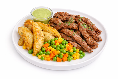 Porterhouse Steak With Veggies and Goodness sauce